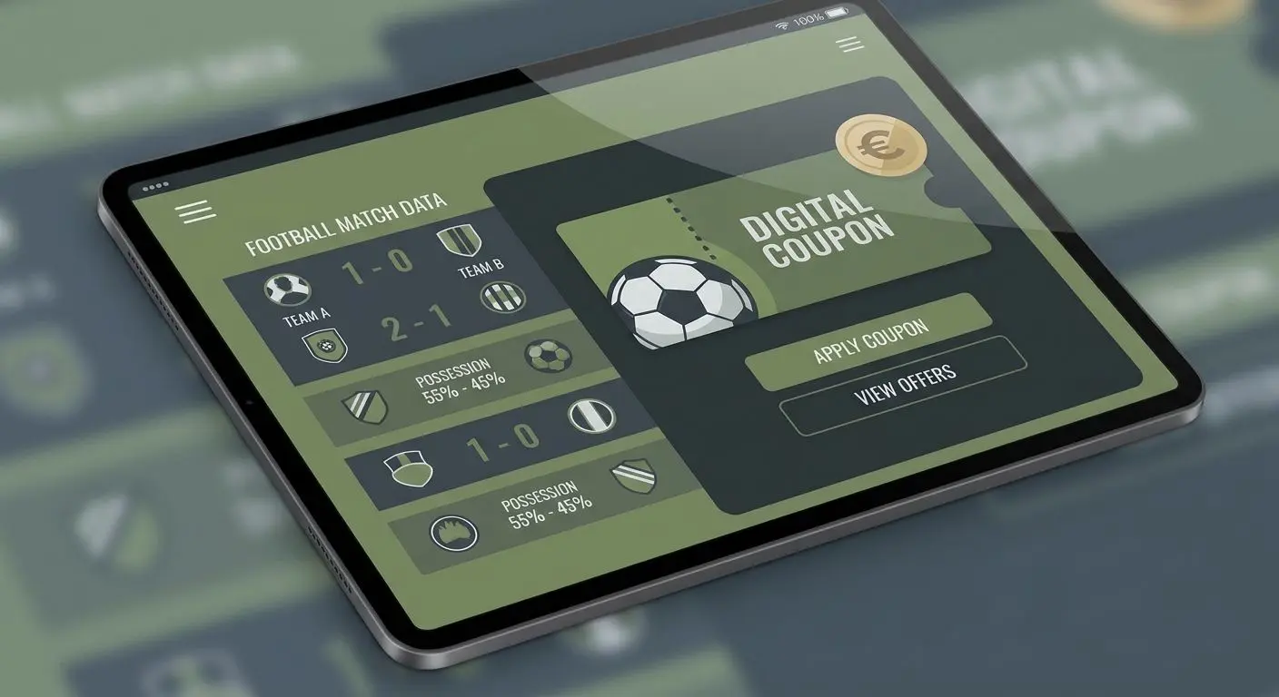 Código promocional Solverde 5 euros Ilustração promocional com cupão digital e tema desportivo