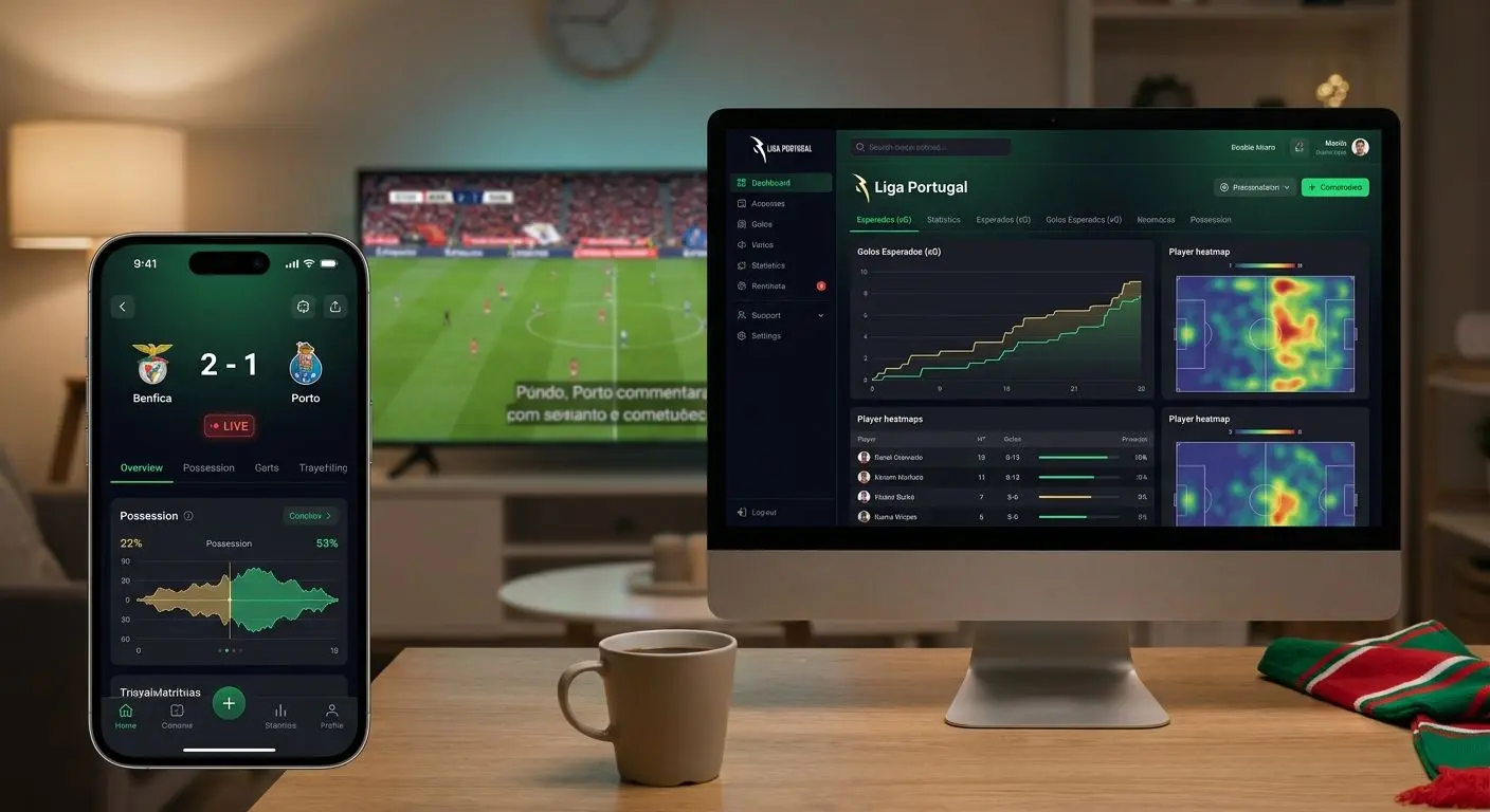 Ecrã de apostas desportivas ao vivo em futebol com interface dinâmica
