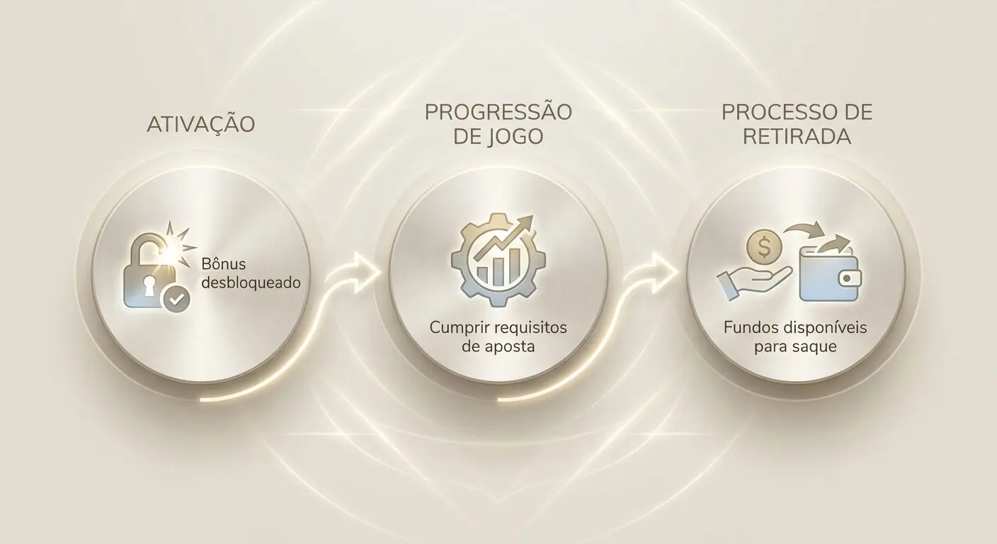Esquema do ciclo do bónus desde ativação até levantamento