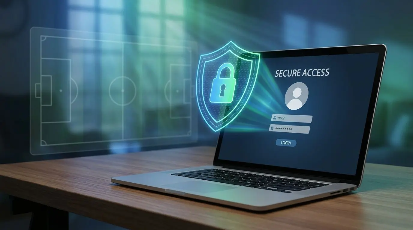 Conceito de segurança digital com cadeado e proteção de conta